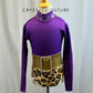 Deep Purple Mock Neck Leotard with Belt and Cheetah Print Bottom -Rhinestones and Accessories