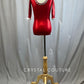 Metallic Red 3/4 Length Sleeve leotard -Rhinestones and Hair Piece