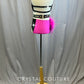 Hot Pink and Black Cutout Leotard with Feather Bustle -Rhinestones and Accessories