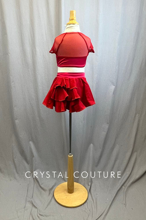 Red Two Piece Skirt Set -Accessories