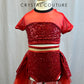 Metallic Red Zsa Zsa Two Piece Skirt Set -Accessories