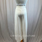 White Mock Neck Pleather Leotard and Pant Set