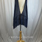 *Brand New* Navy Blue Fishnet Halter Tie Asymmetrical Dress