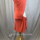 *Brand New* Tangerine Ruched Cut Out Tie Dress