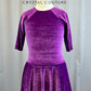 *Brand New* Dark Magenta Velvet 3/4 Length Sleeve Skating Dress