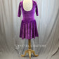 *Brand New* Dark Magenta Velvet 3/4 Length Sleeve Skating Dress