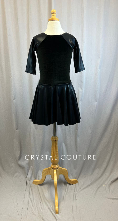 *Brand New* Black Velvet 3/4 Length Sleeve Skating Dress