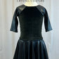 *Brand New* Black Velvet 3/4 Length Sleeve Skating Dress