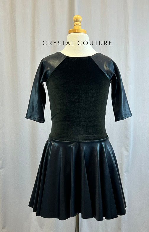 *Brand New* Black Velvet 3/4 Length Sleeve Skating Dress