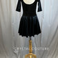 *Brand New* Black Velvet 3/4 Length Sleeve Skating Dress