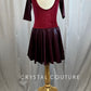 *Brand New* Burgundy Velvet 3/4 Length Sleeve Skating Dress