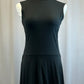 *Brand New* Black Cotton Mock Neck Loose High Slit Dress