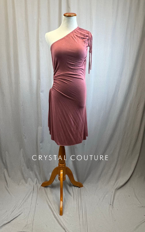 *Brand New* Mauve Ruched Cut Out Tie Dress