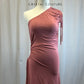 *Brand New* Mauve Ruched Cut Out Tie Dress
