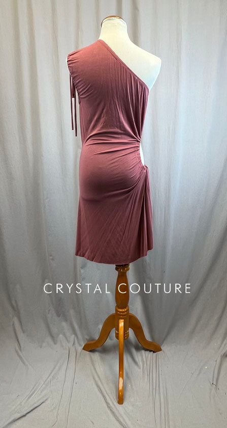 *Brand New* Mauve Ruched Cut Out Tie Dress