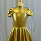 *Brand New* Metallic Gold Mock Neck Cap Sleeve Dress