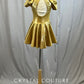 *Brand New* Metallic Gold Mock Neck Cap Sleeve Dress