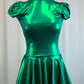 *Brand New* Metallic Emerald Mock Neck Cap Sleeve Dress