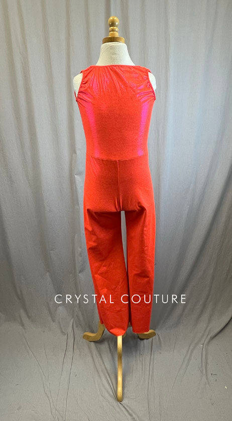 *Brand New* Bright Coral Metallic Unitard