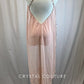 Custom Dusty Rose Leotard with Mesh Cape -Rhinestones, Appliques