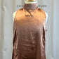 Copper Mock Neck Long Satin Dress