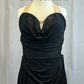 Black Draping Mesh and Fringe Dress -Rhinestones