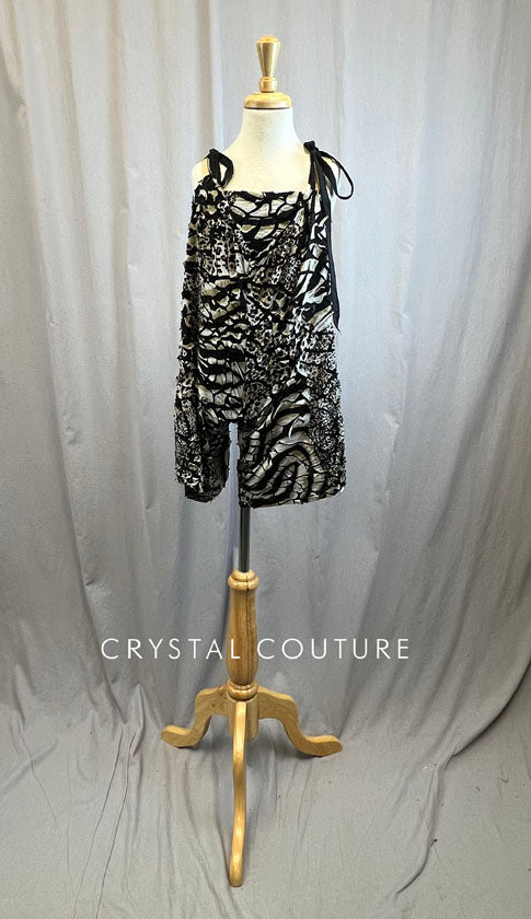 Animal Print Tie Overall Set