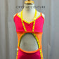 Neon Coral/Neon Orange/Yellow Cut Out Leotard -Rhinestones