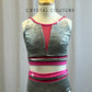 Silver Velour and Fuschia Tank Set -Rhinestones, Accessories