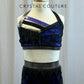 Purple and Black Lace and Beading Crop Top and Brief Set -Rhinestones