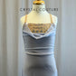 Nude Leotard with Pale Lavender Mesh Overdress- Rhinestones
