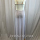 Nude Leotard with Pale Lavender Mesh Overdress- Rhinestones