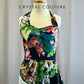 Hawaiian Style Bathing Suit with Skirt -Rhinestones