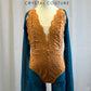 Custom Copper and Teal Lace Long Sleeve Biketard