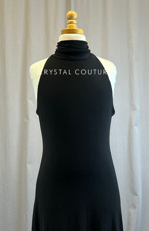 Long Mock Neck Black Dress