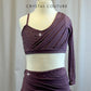 Custom Mauve Mesh Single Long Sleeve Skirt Set -Rhinestones