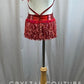 Custom Metallic Fuschia Bra and Brief Set with Red Bead Fringe -Rhinestones, Beaded Appliques, Rhinestone Brooches, Accessories