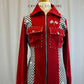 Race Car Style Zip Up Jumpsuit-Rhinestones, Hairpiece