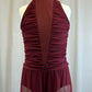 Maroon Ruched Mesh Unitard