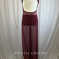 Maroon Ruched Mesh Unitard