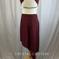 Maroon High Slit Dress -Rhinestones