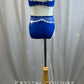 Metallic Royal Blue and Mint Strappy Leotard -Rhinestones