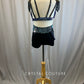Custom Purple And Black Beaded Set -Rhinestones, Appliques, Accessories