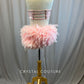 Custom Baby Pink Set With Feather Bustle Skirt -Rhinestones, Appliques, Hairpiece