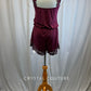 Loose Burgundy Lycra And Lace Romper -Rhinestones