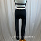Black Criss-Cross Mesh Unitard -Rhinestones