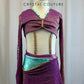 Custom Metallic Grape/Bronze/Mint Top and Skirt Set- Rhinestones