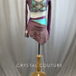 Custom Metallic Grape/Bronze/Mint Top and Skirt Set- Rhinestones