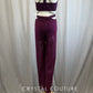 Custom Plum Cut Out Unitard with Mesh Bottoms -Rhinestones
