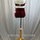 Custom Burgundy Velvet Crop Top and Brief Two-Piece Set- Rhinestones